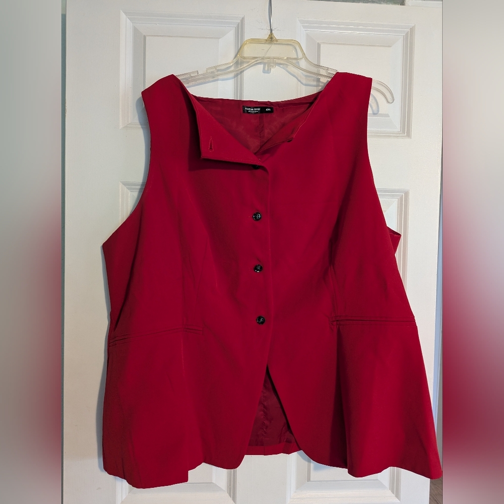 Red Button-Up Vest